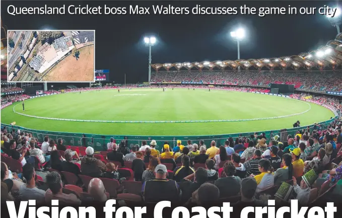  ?? Picture: AAP IMAGE ?? Metricon Stadium tasted internatio­nal action on Saturday but with plans for further upgrades at Bill Pippen Oval (inset) there could be more elite games on the way.
