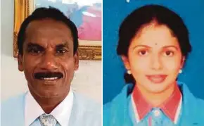  ??  ?? R. Tanggam (left) and his wife, K. Bathmavath­i