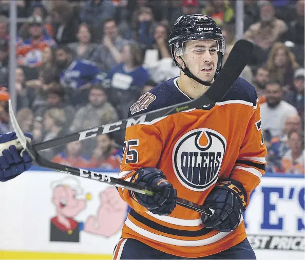  ?? ED KAISER ?? Edmonton Oilers rookie defenceman Evan Bouchard was a pleasant surprise in camp and could very well be in the lineup Saturday when the Oilers open their regular season against the New Jersey Devils in Gothenburg, Sweden.