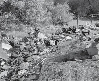  ?? Courtesy photo / Caltrans ?? Caltrans plans to return Friday to finish cleaning up an area along Highway 108 near Mono Way where a homeless encampment was known to have existed for years.