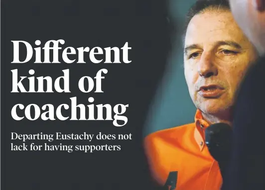  ?? AAron Ontiveroz, Denver Post file ?? Former Colorado State basketball coach Larry Eustachy, who officially resigned Monday, has had numerous former players come to his aid since he was forced to leave the Rams’ bench. Included are recent stars such as Gian Clavell and Emmanuel Omogbo.