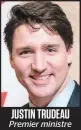  ??  ?? JUSTIN TRUDEAU Premier ministre