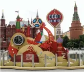  ?? AFP ?? The official countdown clock of the World Cup in Moscow on Thursday.