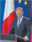  ?? FOTO: AFP ?? EU-Ratspräsid­ent Donald Tusk zeigt Härte.