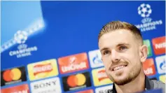  ??  ?? Liverpool captain Jordan Henderson attends a press conference at Anfield stadium in Liverpool, north west England. — AFP photo