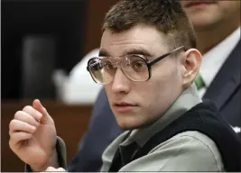  ?? AMY BETH BENNETT — SOUTH FLORIDA SUN-SENTINEL VIA THE ASSOCIATED PRESS ?? Nikolas Cruz, appearing Tuesday in the Broward County Courthouse in Fort Lauderdale, Fla., pleaded guilty to killing 14students and three staff members in the Feb. 14, 2018 Parkland school shooting massacre. A jury will decide if Cruz gets the death penalty.