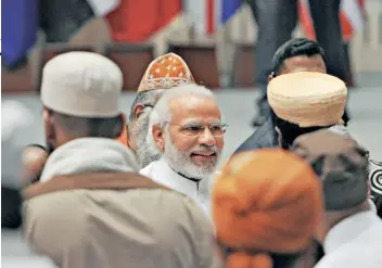  ?? YASBANT NEGI ?? TALKING SOP: Prime Minister Narendra Modi at the World Sufi Forum on March 17, 2016