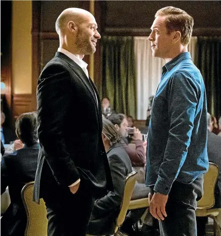  ??  ?? Season five of Billions introduces a new rival for Damian Lewis’ Bobby Axelrod, right, Corey Stoll’s Michael Prince.