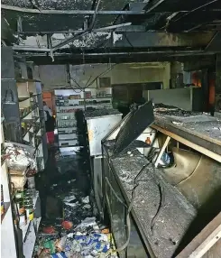  ??  ?? Biesmiella­h Restaurant was damaged in a fire.