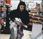  ?? SAN JOSE POLICE DEPARTMENT ?? A surveillan­ce image shows a suspect in a burglary crew linked to dozens of mini-mart break-ins.