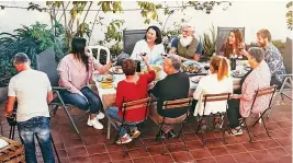  ?? Pictures: GETTY ?? PAVING THE WAY: Eat outdoors to make the most of your garden