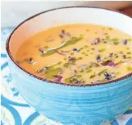  ?? MILLIGAN TERRI ?? Wild Rice, Sweet Potato and Corn Chowder can be finished with a drizzle of flavored olive oil.