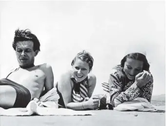  ??  ?? Aldous Huxley, Sybille Bedford, and Eva Herrmann, Sanary-sur-Mer, France, circa 1931