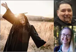  ?? SUBMITTED ?? Shynece Scott, left, Karl Lowry, top right, and Milisa Montgomery, bottom right, are among the fall 2020 graduates from Arkansas Tech University in Russellvil­le.