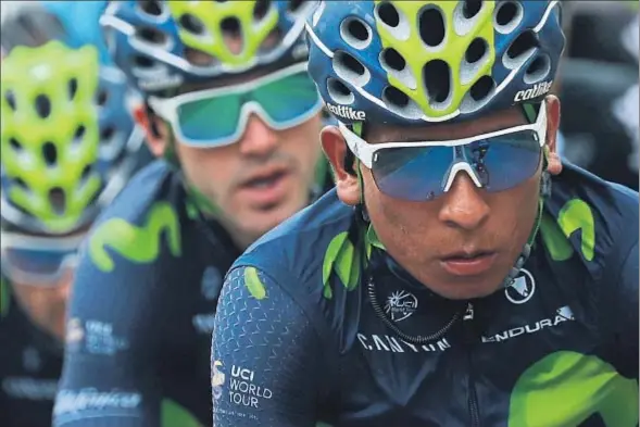  ?? KENZO TRIBOUILLA­RD / AFP ?? Nairo Quintana tiene confianza en sus posibilida­des para la etapa de hoy