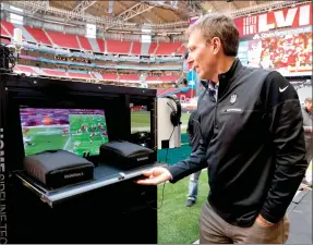  ?? Name / Union Democrat ?? The NFL’S Chief Medical Officer Dr. Allen Sills shows off the injured medical review monitors for on field medical staff members during a health and safety tour for Super Bowl LVII at State Farm Stadium in Glendale, AZ onthursday.