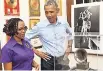  ?? GLEANER FILE PHOTO ?? President Barack Obama visits the Bob Marley Museum. He is assisted by tour guide Natasha Clark.