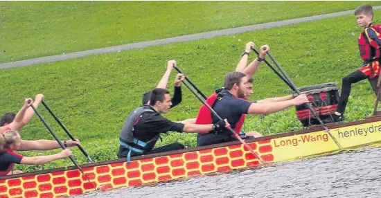  ??  ?? Pictured is Campbell McFarlane competing for the Soaring Dragons Dragon Boat Racing Club.