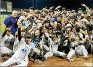  ?? PROVIDED/FILE ?? Members of the Hudson Valley Renegades celebrate after defeating the Vermont Lake Monsters to capture last season’s Class A New York-Penn League title.