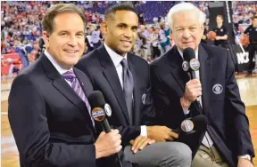  ?? CBS SPORTS ?? Jim Nantz (left) and Bill Raftery (right) will call the Georgia Tech-Loyola game at 3 p.m. Friday on TBS. Grant Hill (center) will be alongside Ian Eagle for the first two rounds.
