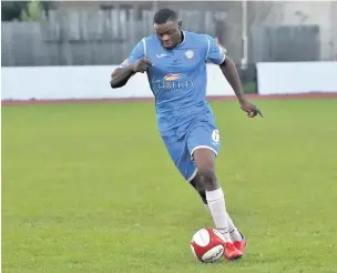  ?? Frank Crook ?? Rams loan signing Jacques Kpohomouth on the ball against Goole