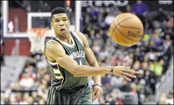  ?? NICK WASS / ASSOCIATED PRESS ?? Bucks forward Giannis Antetokoun­mpo has become an All-Star this season after averaging career highs of 22.9 points, 8.7 rebounds and 5.4 assists.