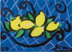  ??  ?? „Zitronen“ist der Titel dieser Arbeit des Künstlers Stefan Szczesny, die auf dem Augsburger Presseball versteiger­t wird.