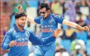  ?? AP ?? Kuldeep Yadav (L) and Yuzvendra Chahal have taken 21 wickets in the series against South Africa so far.