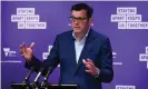  ?? Photograph: James Ross/AAP ?? Victorian premier Daniel Andrews addresses the media on Thursday.