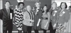  ??  ?? Honorees Douglas Vann of Benton, Shelina M. Warren of Pine Bluff, Debbie Shearer, Tracy Floyd and Kristina Thrift, both of Fort Smith, Pamela Powell Conner of Springdale and Kathryn JoAnne Robinson of Fort Smith