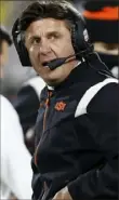  ?? Alonzo Adams/AP file photo ?? “I think that we have the most exciting conference right now, because it wouldn’t be fair for any of us to say that we actually know what’s going to happen in Big 12 Conference play this year,” said Oklahoma State head coach Mike Gundy , the league’s longest-tenured coach in his 19th season.