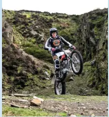  ??  ?? RIGHT: Jack gets the front wheel up on his Ariel in a quarry near Rochdale