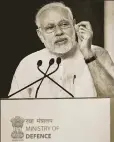  ?? PTI ?? Prime Minister Narendra Modi at the DefExpo 2018, Chennai, April 12