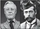  ??  ?? BOLD PATTERN: Edward VIII, left, and George V both wore the suit, far left