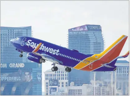  ?? Erik Verduzco Las Vegas Review-journal @Erik_verduzco ?? Amid rising passenger demand and bookings, Southwest Airlines plans to increase flight activity this summer.