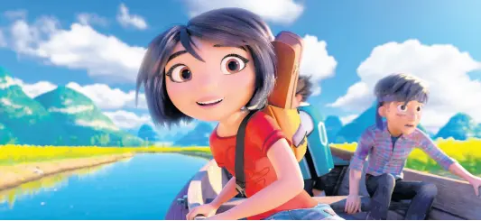  ?? AP ?? This image released by DreamWorks Animation shows characters Yi (left), voiced by Chloe Bennet, and Jin, voiced by Tenzing Norgay Trainor, in a scene from ‘Abominable’.