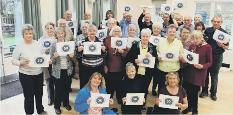  ?? KS190055-2 ?? Members of the Worthing and Washington Parkinsons Support Group celebrate their 50th anniversar­y