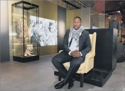  ??  ?? FAMILY TIES: Nkosi Zwelivelil­e Mandela, the grandson of Nelson Mandela, attends the press preview of “Mandela: The Official Exhibition”.