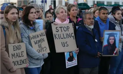  ?? ?? A vigil for Sabina Nessa in Eastbourne, East Sussex, in October. Photograph: Gareth Fuller/PA