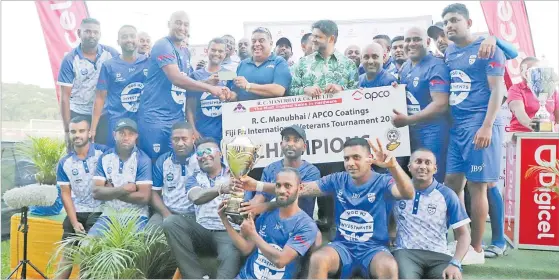  ?? Picture: FIJI FA MEDIA ?? The victorious NZFFI Team Lautoka Masters.