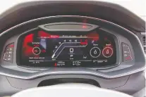  ??  ?? The main driver display in the new 2021 Audi RS 6 Avant includes a G meter, linear tachometer, as well as power and torque levels.