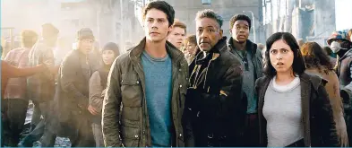  ??  ?? From left: Dylan O’Brien,Thomas Brodie-Sangster, Giancarlo Esposito, Dexter Darden and Rosa Salazar star in ‘Maze Runner:The Death Cure’.