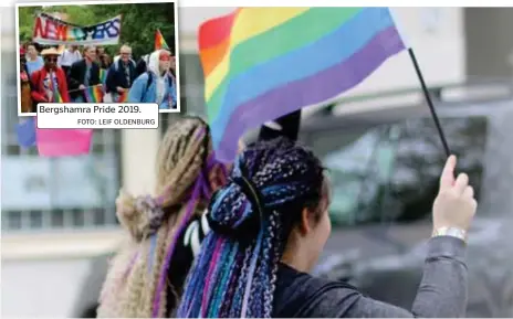  ?? FOTO: LEIF OLDENBURG FOTO: MARIA FARDI ?? Bergshamra Pride 2019.
TRADITION. För åtta år sedan startades Bergshamra pride och har sedan dess kört på varje år, med undantag för pandemin.