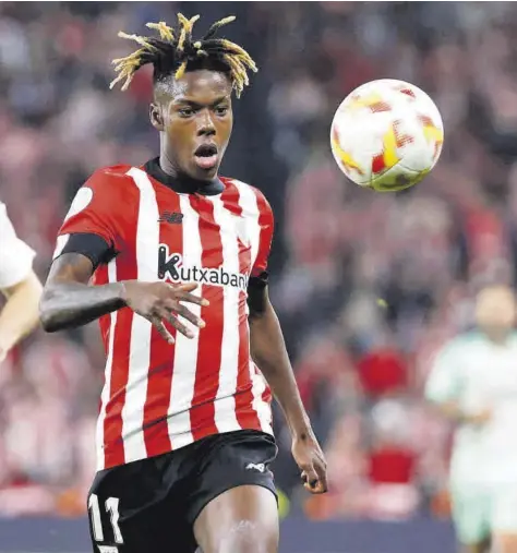  ?? EFE ?? Nico se ha erigido en uno de los grandes valores del fútbol español y el Barça está atento a su futuro mientras no concrete su renovación con el Athletic
//