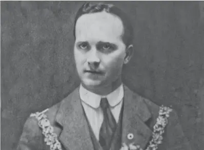  ??  ?? Shot dead: Lord Mayor of Cork Tomás MacCurtain, who was murdered in his home by members of the RIC in March 1920