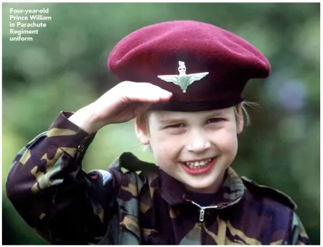  ??  ?? Four-year-old Prince William in Parachute Regiment uniform