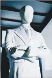  ??  ?? A white suit David Bowie wore for “The 1980 Floor Show” designed by Freddie Burretti, is on display in the exhibit.
