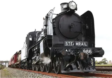  ??  ?? The historis A2-986 steam train is Warragul bound on May 13 when he returns to the rail tracks following a 30 year restoratio­n project.