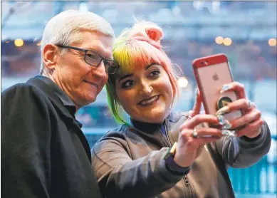  ?? JIM YOUNG - AGENCE FRANCE-PRESSE VIA GETTY IMAGES ?? CEO Tim Cook says Apple had a chance to monetize its customers and ‘make a ton of money,’ but it chose to preserve privacy.