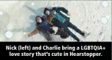  ?? ?? Nick (left) and Charlie bring a LGBTQIA+ love story that’s cute in Hearstoppe­r.